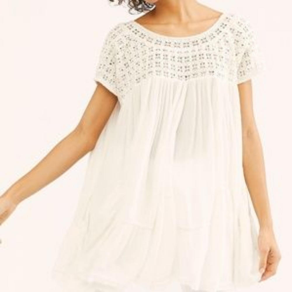 ISO Free People Sunfest Short Sleeve Tunic M or L - Picture 2 of 3